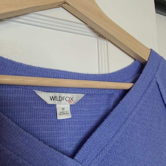 Wild Fox Haley Waffle Purple Orchard Brushed Soft Fabric Top - Picture 5 of 7
